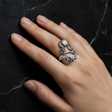 Ethiopian Opal Gemstone 925 Sterling Silver Ring Handmade Jewelry Ring For Gift