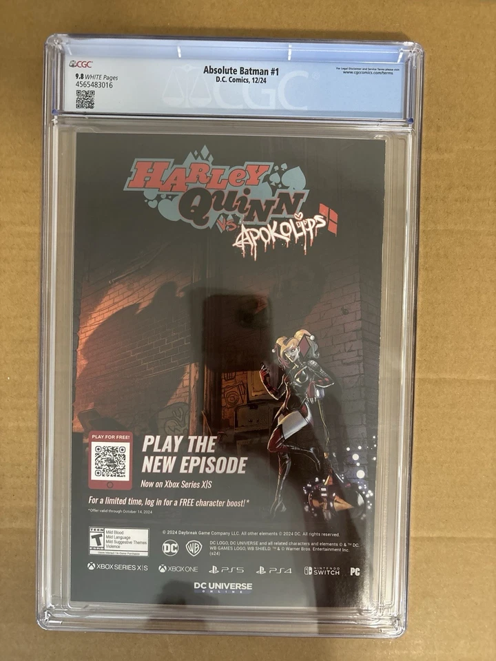 ABSOLUTE BATMAN #1 CGC 9.8 1ª impresión una portada 1A DC Comics Foto 3 de 3