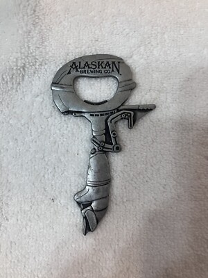 Alaskan Brewing Co Bottle Opener Kicker IPA 4.5 Pewter Boat Motor Design