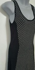 Womens Dress Sweater Black White Sleeveless Attention S Small L Large XL NWT NEW