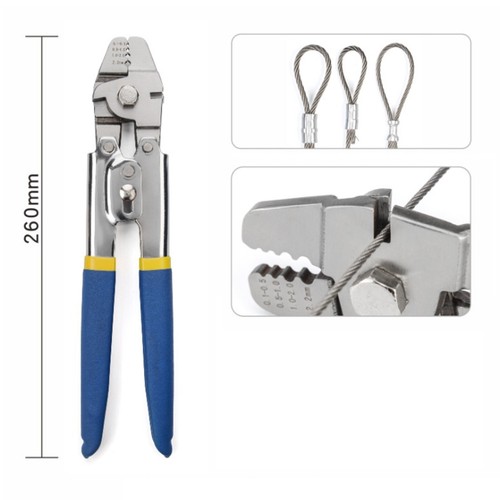 150pcs Wire Rope Double Barrel Ferrule Crimping Pliers Set Stainless Steel Tools - Picture 7 of 12