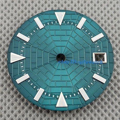 29mm Luminous Cyan sterile Watch Dial Fit NH35 3 o'clock 3.8 o'clock Movement - Picture 2 of 8