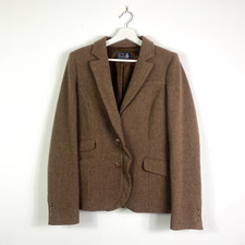 River Woods Blazer Gr.42 Damen Braun Fischgrätenmuster Jacke Elegant