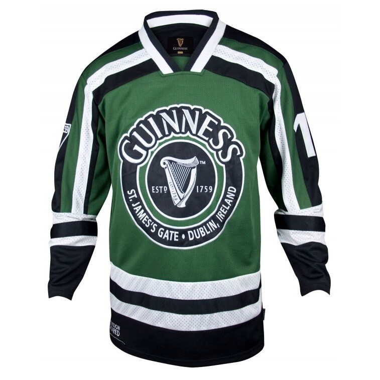 Guinness Green & White "Harp" Adult Uni-Sex 1759 Hockey Jersey Official Licensed