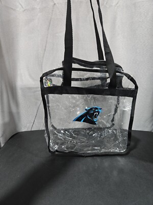 Carolina Panthers Clear Reusable STRAP TOTE ZIPPER Bag PACK NFL