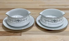 Lot Of 2 Diane Fine China of Japan Gravy Boat with Attached Underplate Excellent