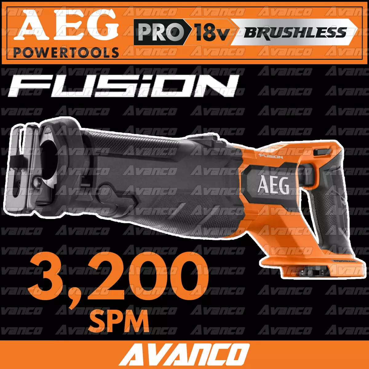 AEG 18V FUSION Brushless Reciprocating Saw Skin Cordless Orbital A18FRS0 NEW
