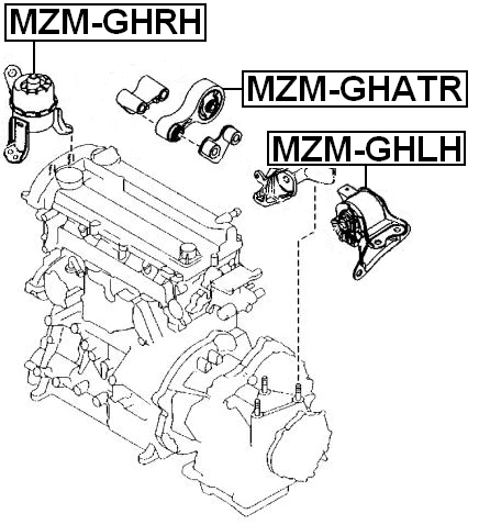 Right Engine Motor Mount (Hydro) FEBEST MZM-GHRH OEM GS1G-39-060G - Image 2 of 3