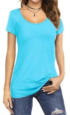 WOMENS CAP SHORT SLEEVE ROUND SCOOP NECK PLAIN T-SHIRT FITTED TEE TOP UK 8-26