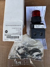 Allen Bradley 800H-QRBH2R illuminted Red LED Push-Button Pilot Light New in Box