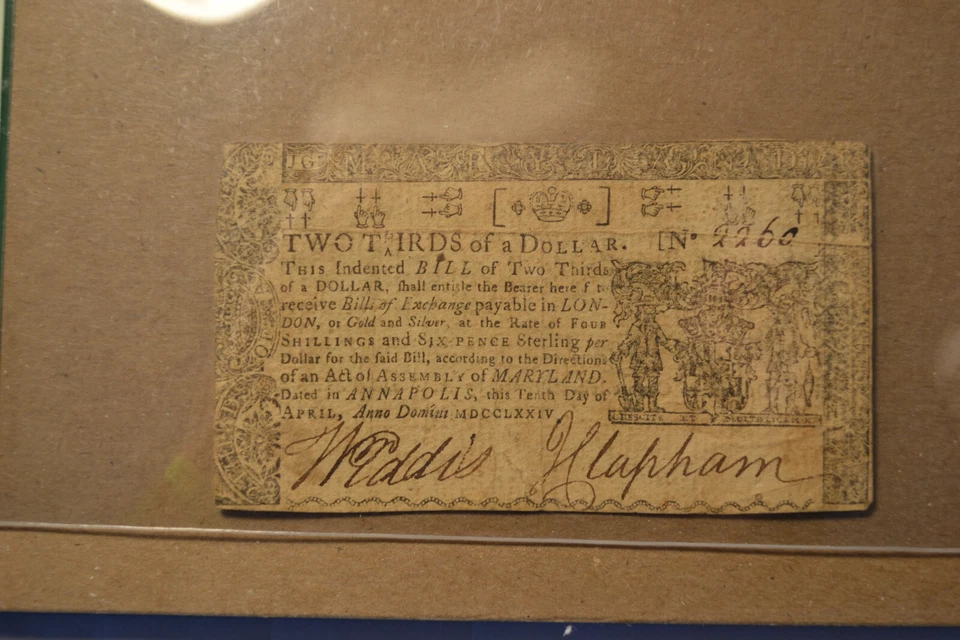 Maryland Colonial Note- April 10, 1774 $2/3 PCGS Very Fine 20. plastic open - Image 3 of 4