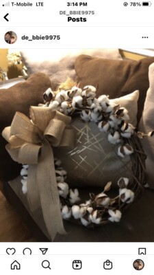 Cotton Stem Wreath