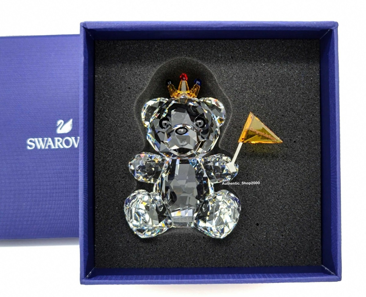 New SWAROVSKI Graduation Kris Bear Congratulations Flag Figurine