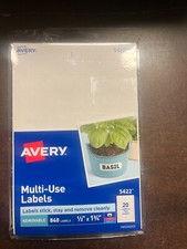 Avery Self-Adhesive Removable Labels, 0.5 x 1.75 Inches, White, 840 per Pack...
