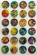 1995 TAZOS CARTOON NETWORK Navarrete Full Set 40/40 Peru Pogs THE FLINTSTONES