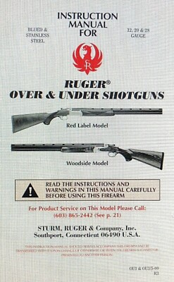RUGER RIFLES, REVOLVERS, SHOTGUNS, PISTOLS, FIREARMS OWNERS MANUALS   MORE BELOW