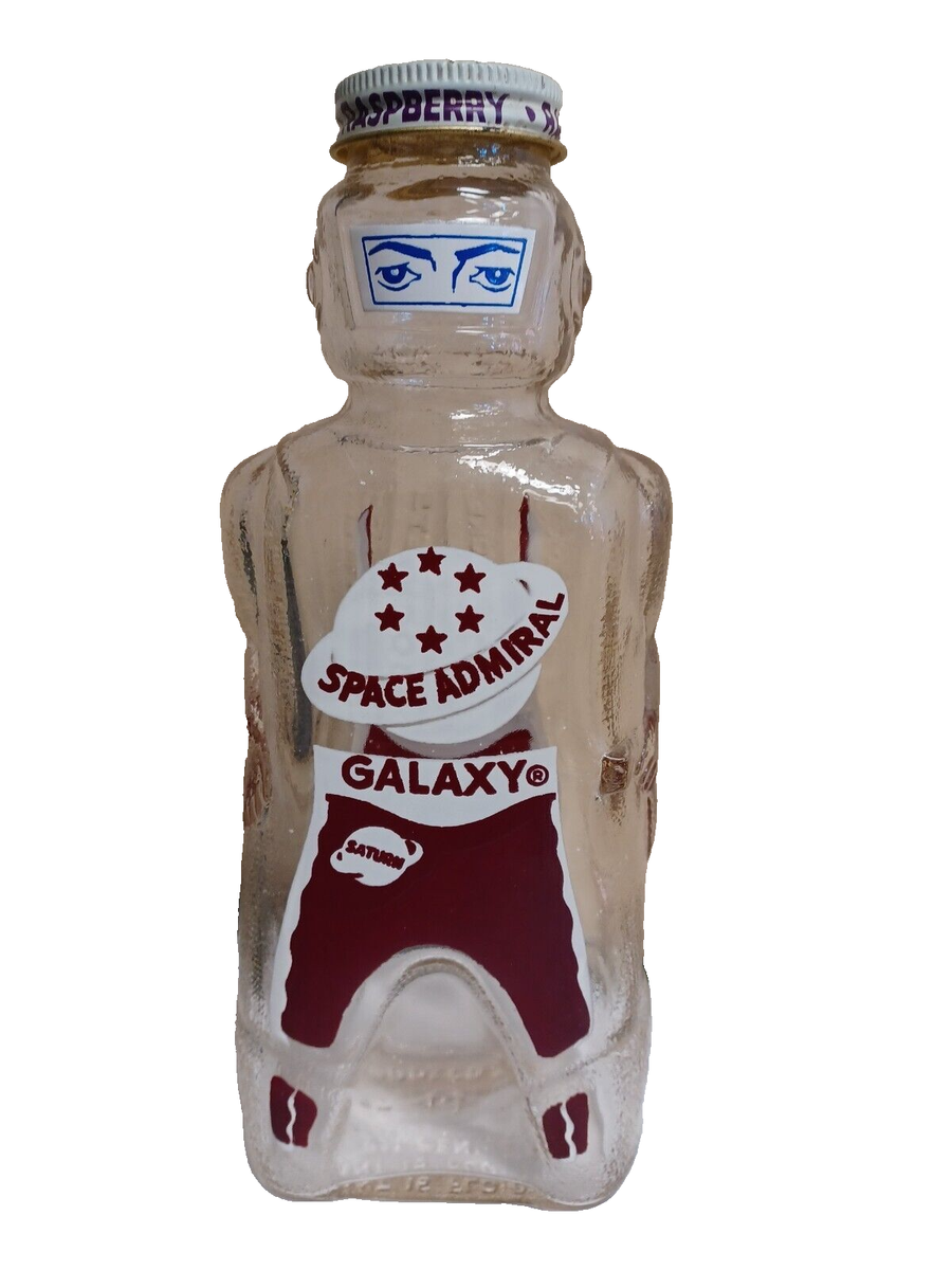 Red Raspberry Space Bombardier Galaxy Syrup Bottle Bank 50's