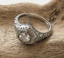 1Ct White Round Simulated Diamond Engagement Ring Solid 925 Sterling Silver