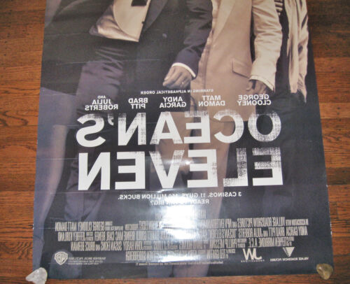 Póster de la película Clooney Pitt raro Ocean's Eleven de colección 2001 reverso doble cara - Imagen 9 de 10
