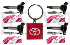 4 Ignition Coil + 4 Genuine Toyota Spark Plug 2009-2017 Toyota Corolla 1.8L L4