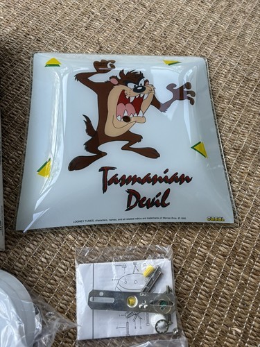 Vintage 1990s Tasmanian Devil Looney Tunes Glass Light Fixture Casal - New Rare - Picture 2 of 11