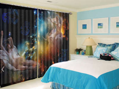 Primitive Man Dark 3D Curtains Blockout Photo Printing Curtains Drape Fabric