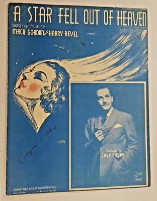 Vintage Sheet Music 1936-A Star Fell Out Of Heaven-Shep Fields-Guitar-Piano-Song