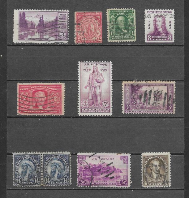 11 Vintage Used U. S. Stamps A-109