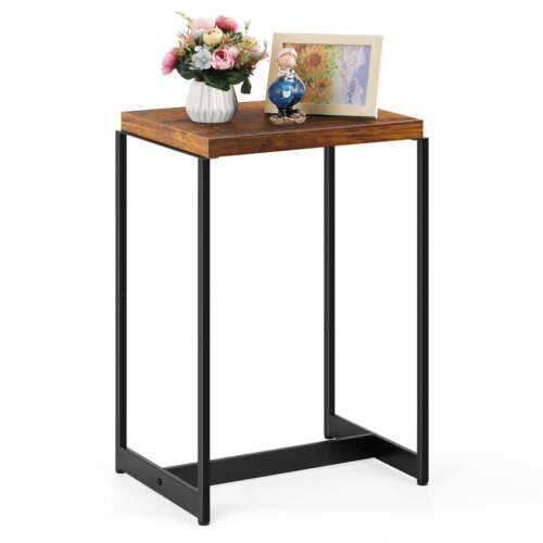 Nightstand Narrow Side Table End Table, Rustic Brown - Picture 1 of 24
