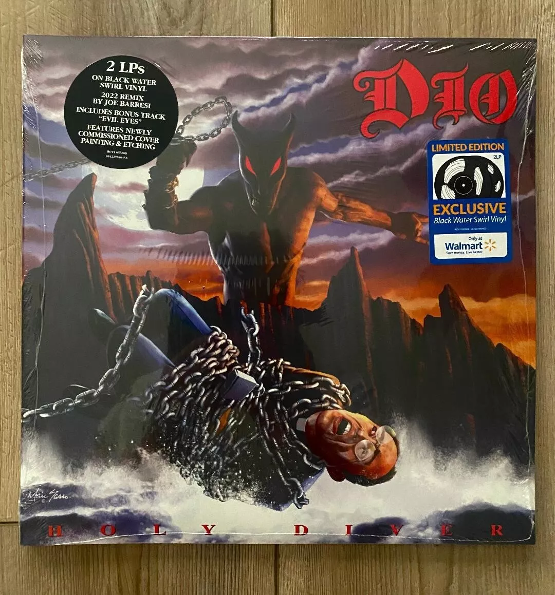 DIO HOLY DIVER Pressed On BLACK WATER SWIRL Double Vinyl Record LP