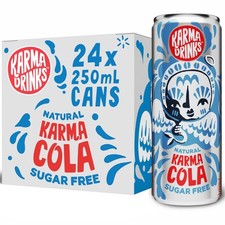 Karma Cola Sugar Free 24x250ml Natural Organic Diet Fizzy Drink Multipack Bulk