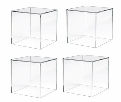 N'ice Packaging 4 Pieces Acrylic Cube 5 Solid Sides - 5" x 5" x 5"