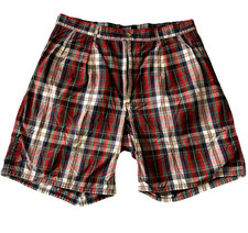 Polo Ralph Lauren Madras Plaid Shorts Mens Size 34 Pleated Front Made in USA