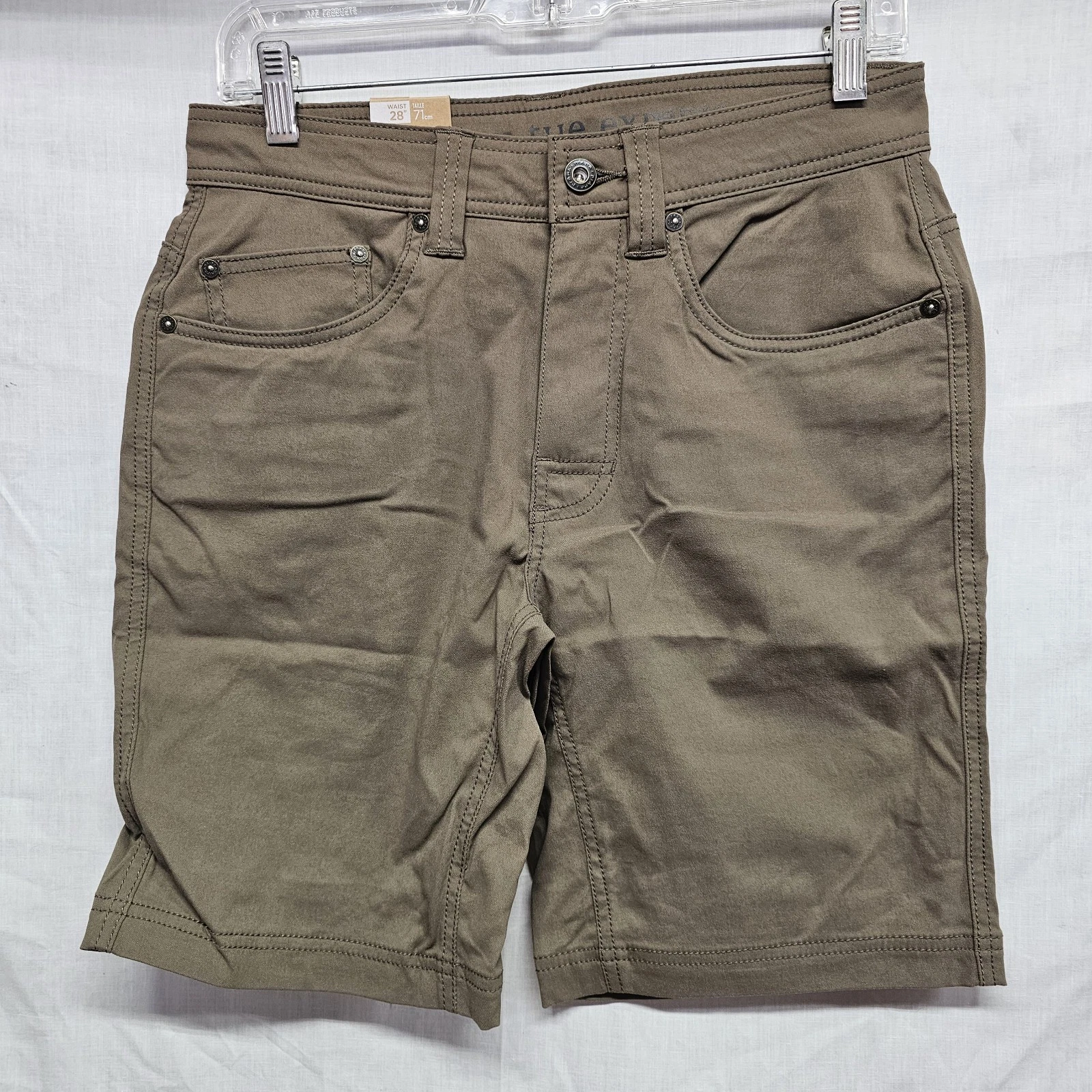 Prana Brion Shorts NWT Men's Size 289" Inseam Mud Brown Hiking Brown/Green