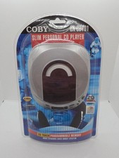 NIB Sealed Coby CX-CD101 Slim Portable CD Player Headphones Compact Disc Silver
