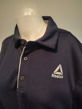 Reebok Men  s Performance Polo Shirt Navy NWT Sz L Moisture Management Golf Slim
