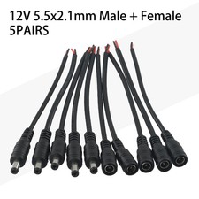 Dc Power Cord Connector 5.5 2.1mm 60W Male And Female 1pin 30cm Length