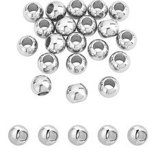 20 Pcs 10 8mm Stainless Steel Rondelle Large Hole Beads, 201 Stainless Steel ...