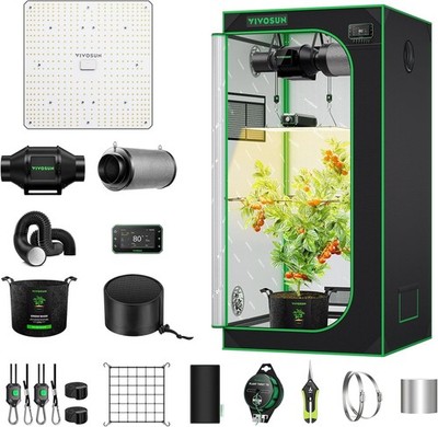 Automatic Grow Tent VIVOSUN 2.7x2.7 LED Fan Controller
