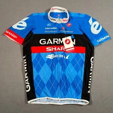 Castelli Garmin Sharp Team Jersey Medium Men Cycling Full Zip Pockets Stretch