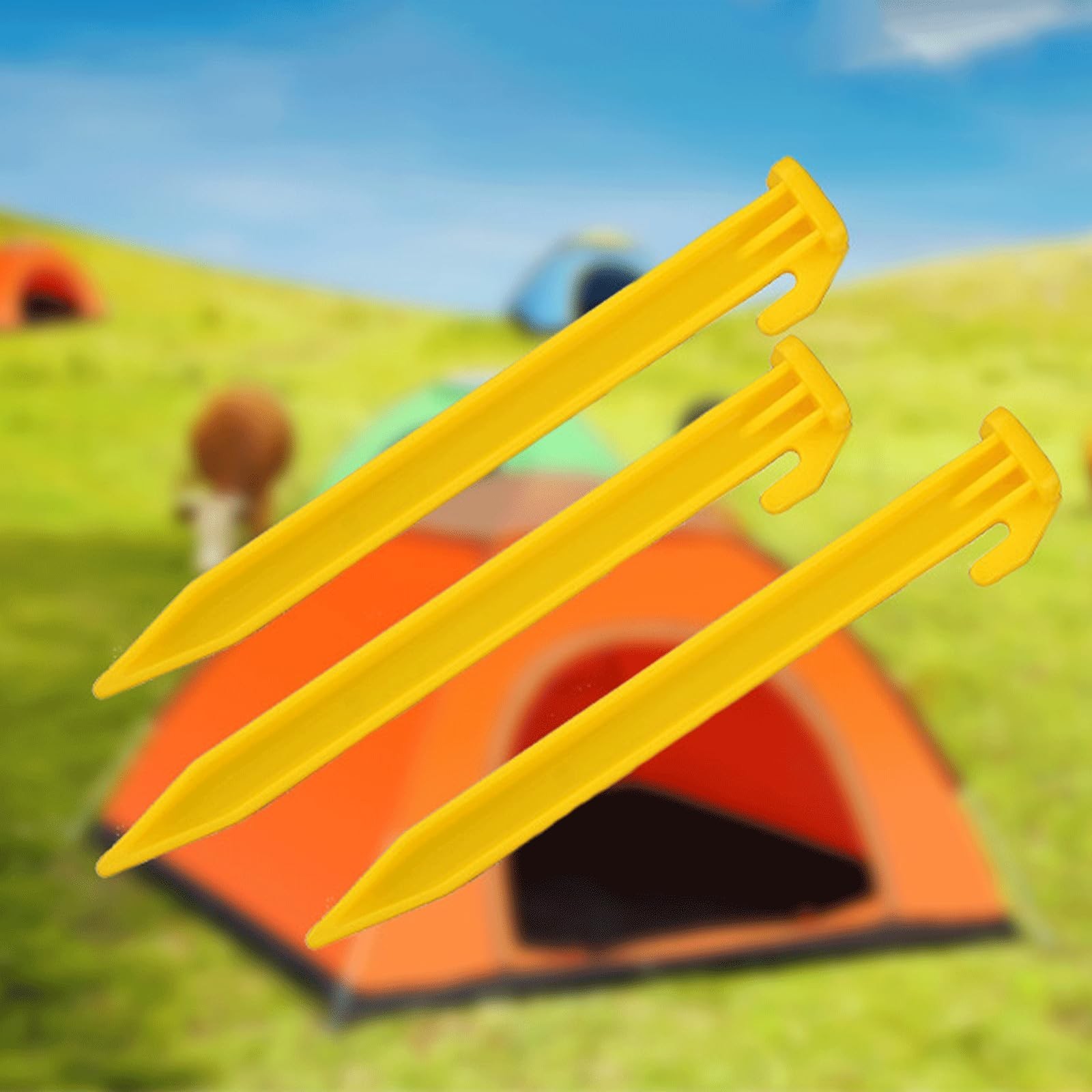 12PCS Plastic Tent Stakes Camping Accessories Camping Tent Stakes Heavy Duty ...