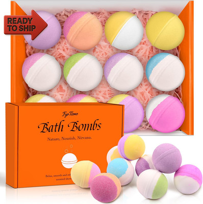 Bath Bombs for Women, 12 Pack Handmade Natural Fizzies Bath Bombs with 12 Uniqu