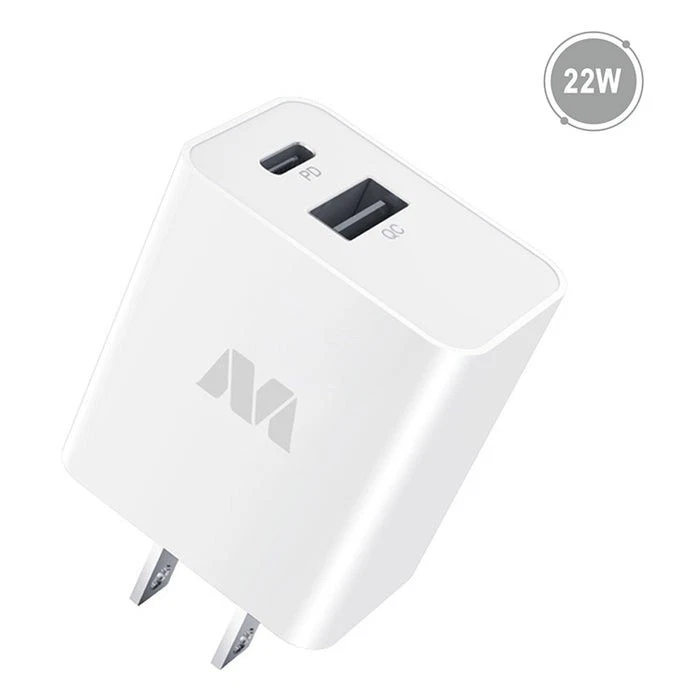 Dual Port Wall Charger (USB-A + USB-C 22W Power Delivery) - Image 2 of 4