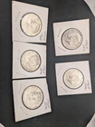 1964 Kennedy Half Dollars - 5 ea - 90% Silver - Average Circulated