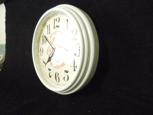 Vintage Style Coca Cola Quartz Wall Clock 9" Diameter White Frame w/ Glass Lens - Picture 8 of 11