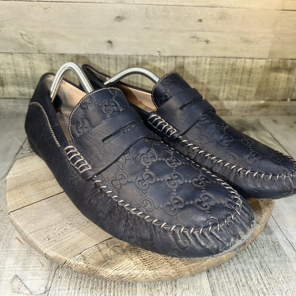 Gucci Grey Leather Interlocking G Drivers Loafers Men’s Size 6.5 / Women’s 8-8.5 Gucci Interlocking G Driver Loafer Brown Men main image 2