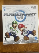 Mario Kart Wii Big Box Bundle w/ Steering Wheel Nintendo Wii Complete CIB