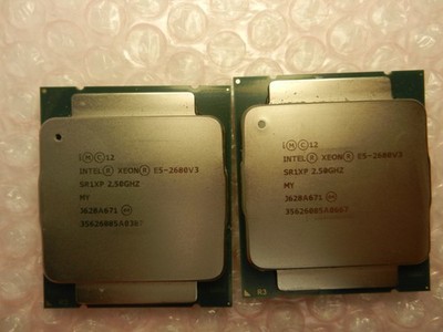Lot 2 Intel Xeon E5-2680 v3 SR1XP 12 CORE 2.5GHZ SERVER PROCESSOR Matching Pair