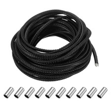 Round Leather Cord, Colored Leather String with Cord End Caps, Black