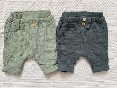 NEU Gr 54 / 1 Monat Vertbaudet Set Baby Hose Schlupfhose 100% Baumwolle grün